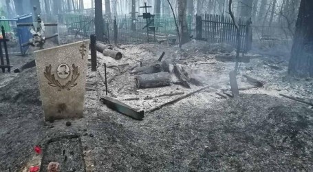 В поселке Тюменской области из-за лесного пожара сгорело кладбище. Жители возмущены, что огонь не тушат с воздуха