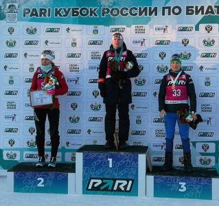 Биатлонистка из Тюмени Сливко выиграла вторую медаль в спринте на этапах Кубка России