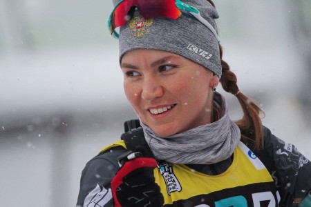 Тюменская биатлонистка Сливко стала третьей в индивидуалке на этапе Кубка России в Уфе и сохранила желтую майку лидера