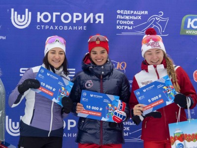 Биатлонистка из ХМАО Каплина заняла второе место в лыжной гонке в Ханты-Мансийске